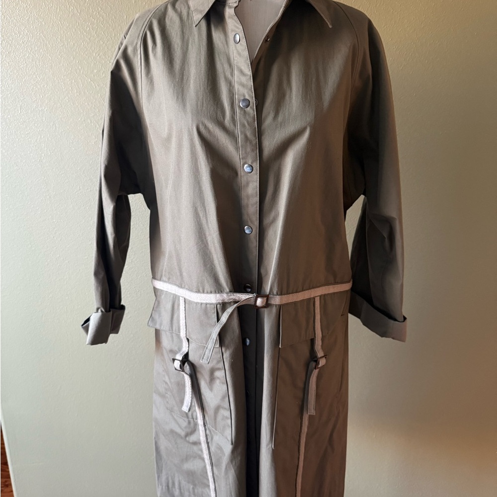 Worth Khaki Button-Up Coat